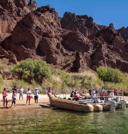 14 mile Guided smooth water rafting trip with Black Canyon River Adventures combined with a spectacular Grand Canyon helicopter tour.